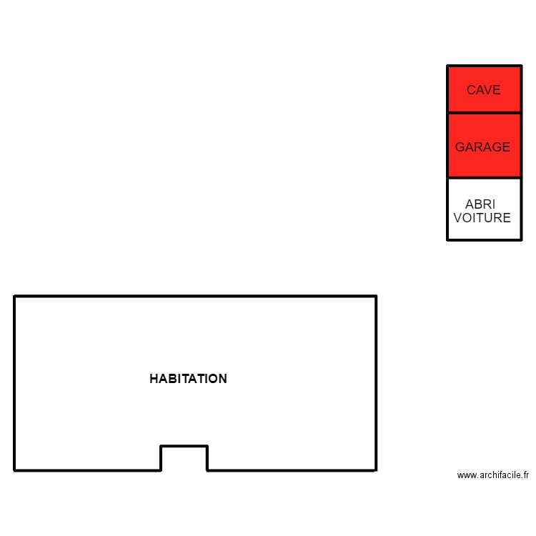 MERLET COMBLES. Plan de 3 pièces et 59 m2