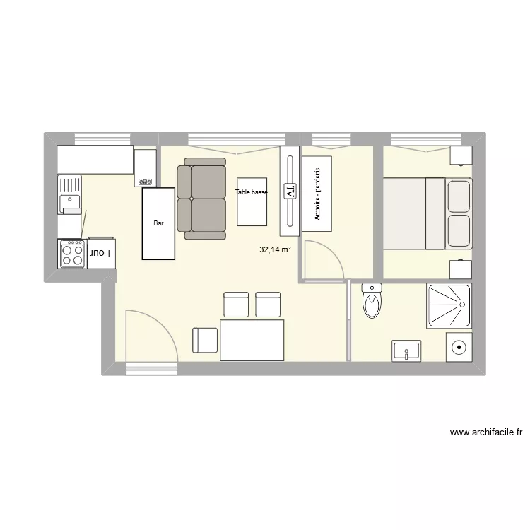 Muret sept 26. Plan de 1 Pièce et 32 m² Muret sept 26. Plan de 1 Pièce et 32 m²