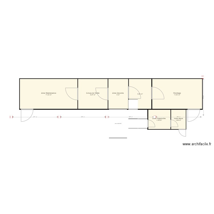 Le Mesnil. Plan de 7 pièces et 61 m2