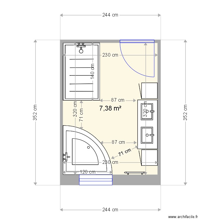 SALLE DE BAIN. Plan de 0 pièce et 0 m2