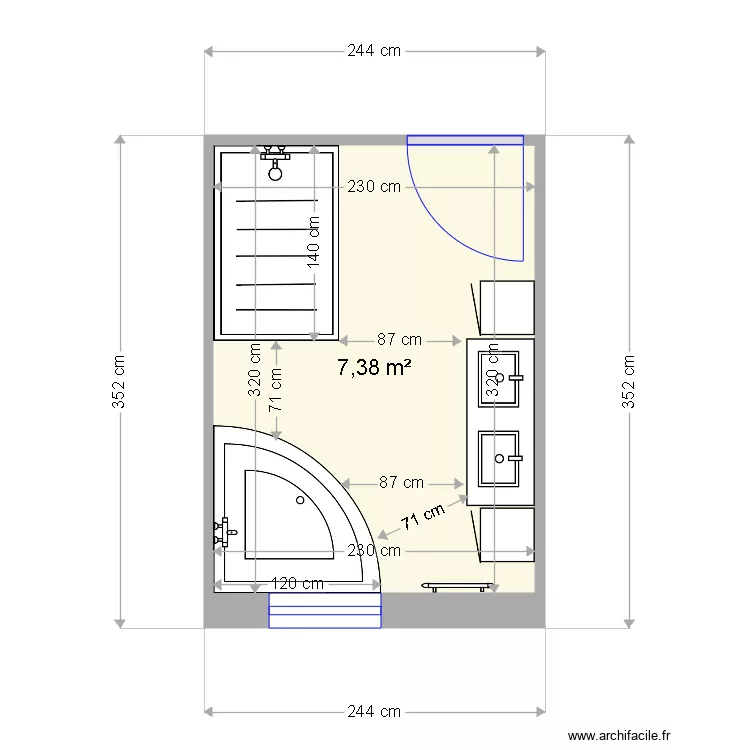SALLE DE BAIN. Plan de 