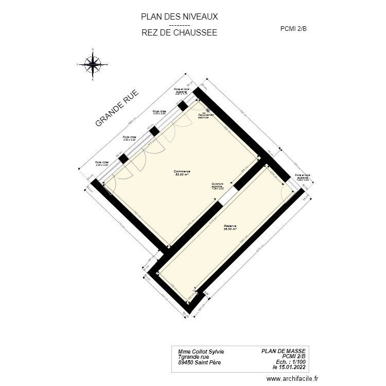 7pcmi 2B RDC. Plan de 0 pièce et 0 m2
