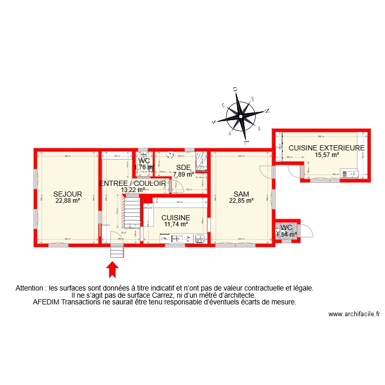 BI 7588 RDC PASCAL. Plan de 10 pièces et 99 m2