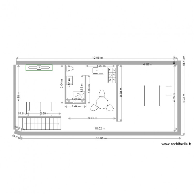 1er etage. Plan de 0 pièce et 0 m2