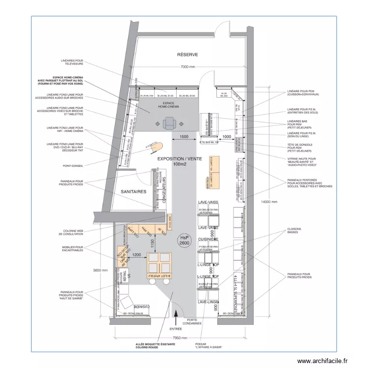 Intérieur magasin 100m2. Plan de Intérieur magasin 100m2. Plan de