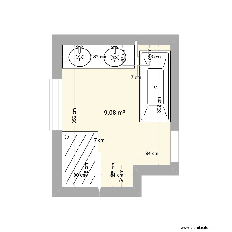 salle de bain 1. Plan de 0 pièce et 0 m2