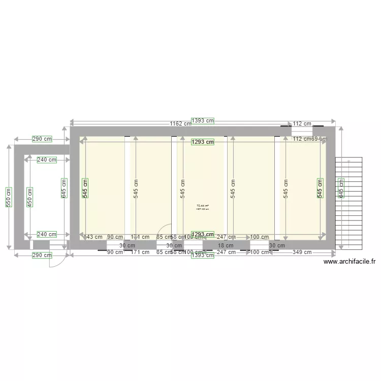 maison 1 bon avec c&ocirc;tes. Plan de 