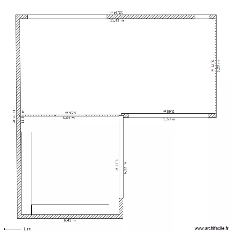 cuisine   salle &agrave; manger et salon. Plan de 