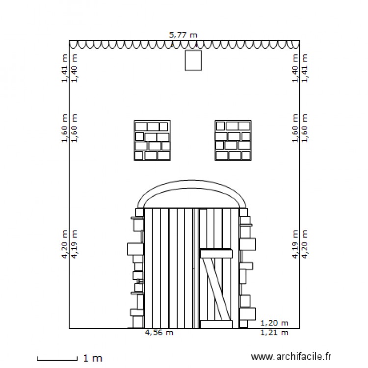 Facade existante. Plan de 0 pièce et 0 m2