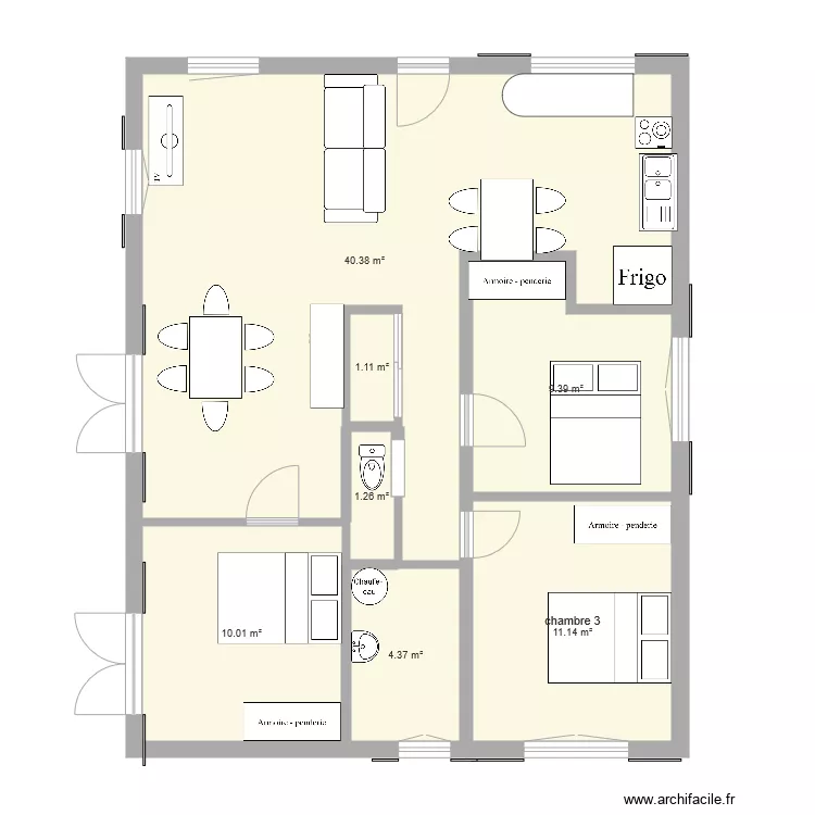 appart arlac elsa 5a. Plan de 