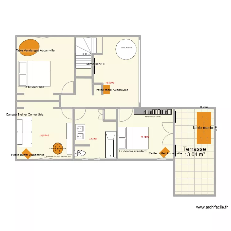 Le Mas_1er &eacute;tage. Plan de 