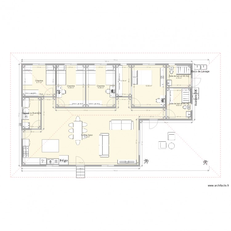 Maison F5 Sans Garage Sans Terrasse. Plan de 0 pièce et 0 m2