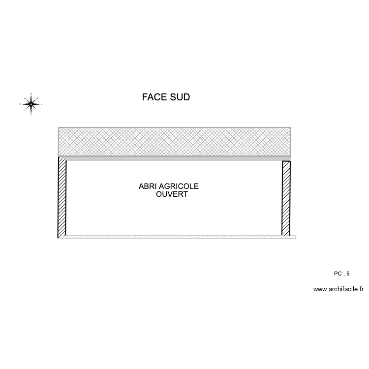 FACE SUD. Plan de FACE SUD. Plan de