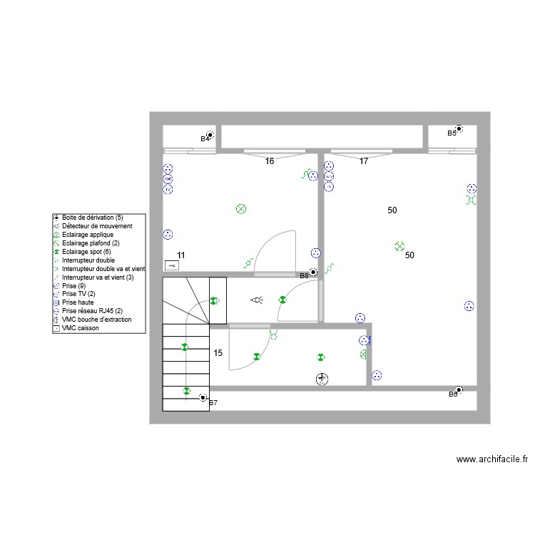 thibaut 1er Etage . Plan de 7 pièces et 31 m2