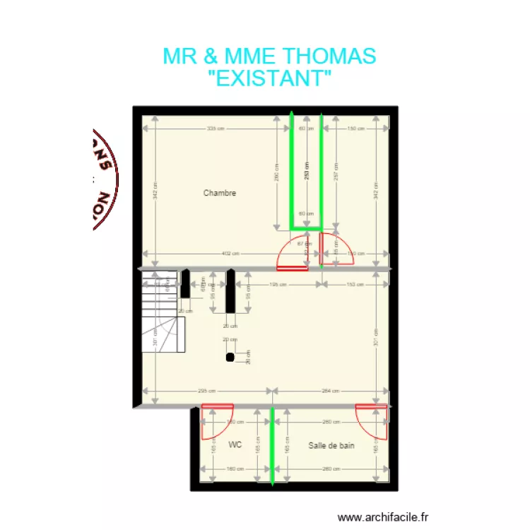 THOMAS EXISTANT. Plan de 