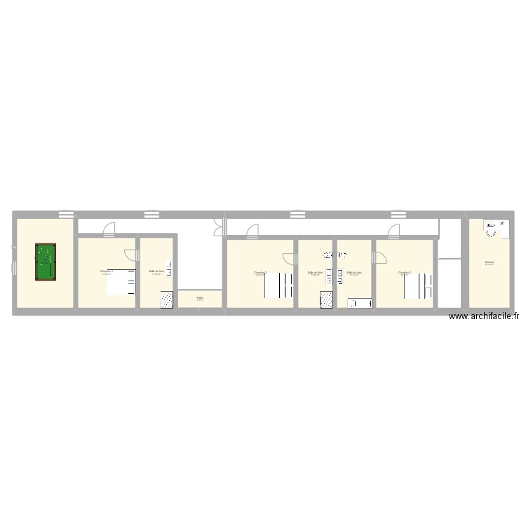 Plan - Aménagement Maison RDC et Etage. Plan de 15 pièces et 336 m2