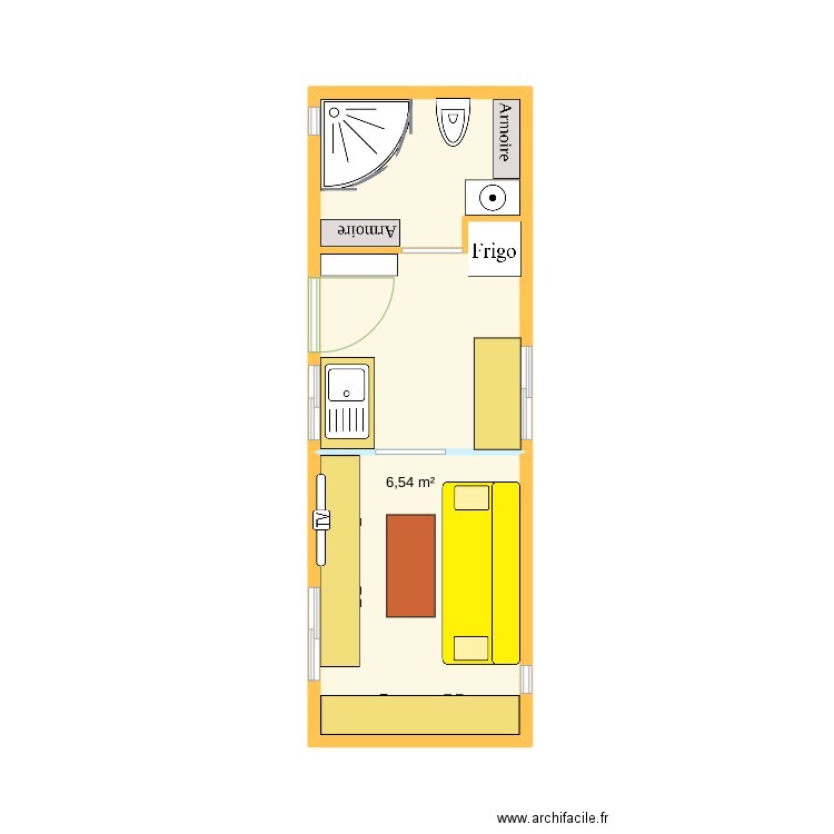 Tiny House 24.5.23. Plan de 2 pièces et 15 m2