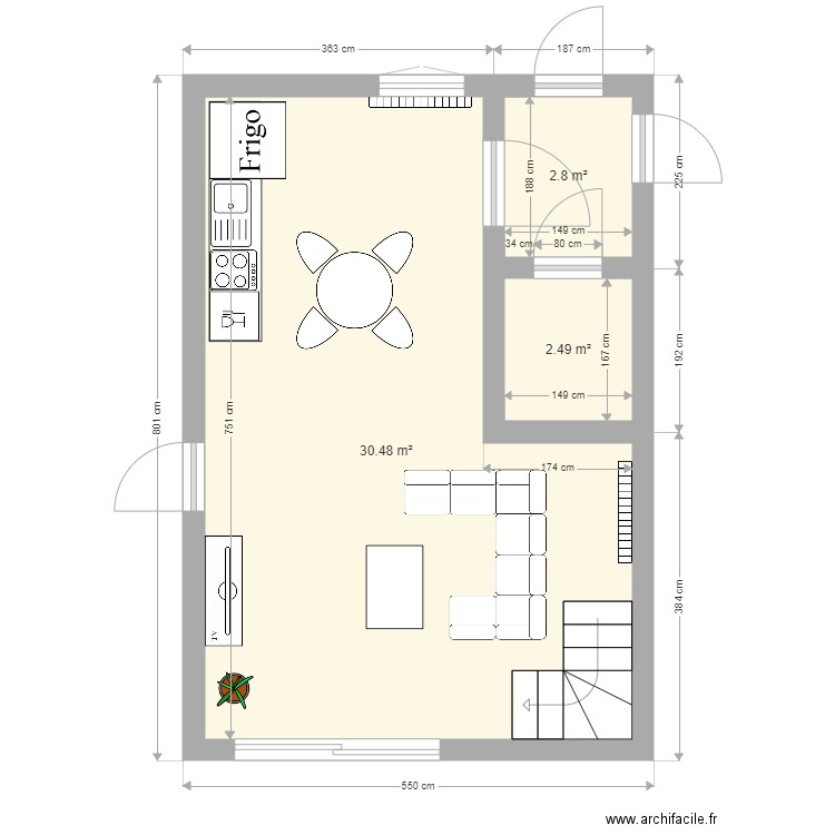 RDC maison. Plan de 0 pièce et 0 m2