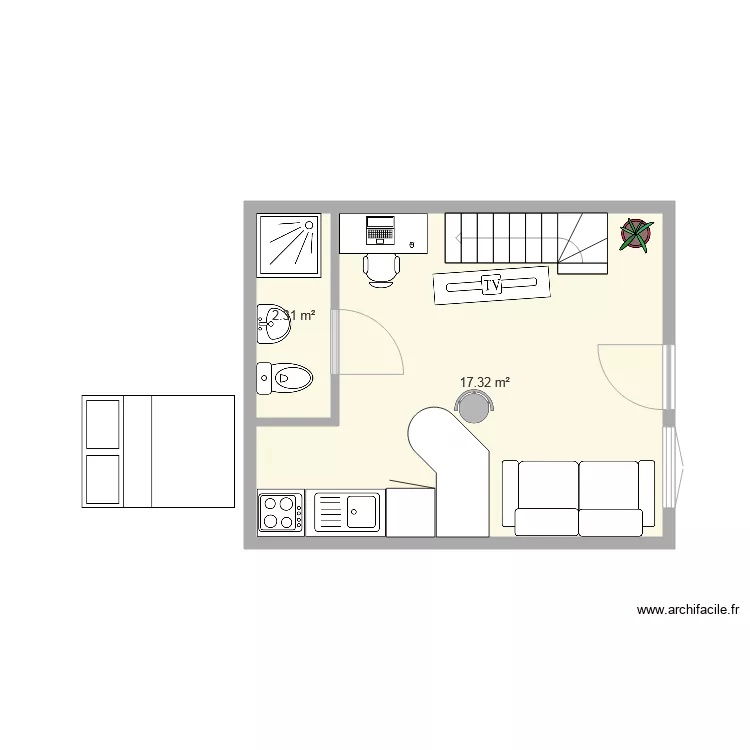 studio. Plan de 