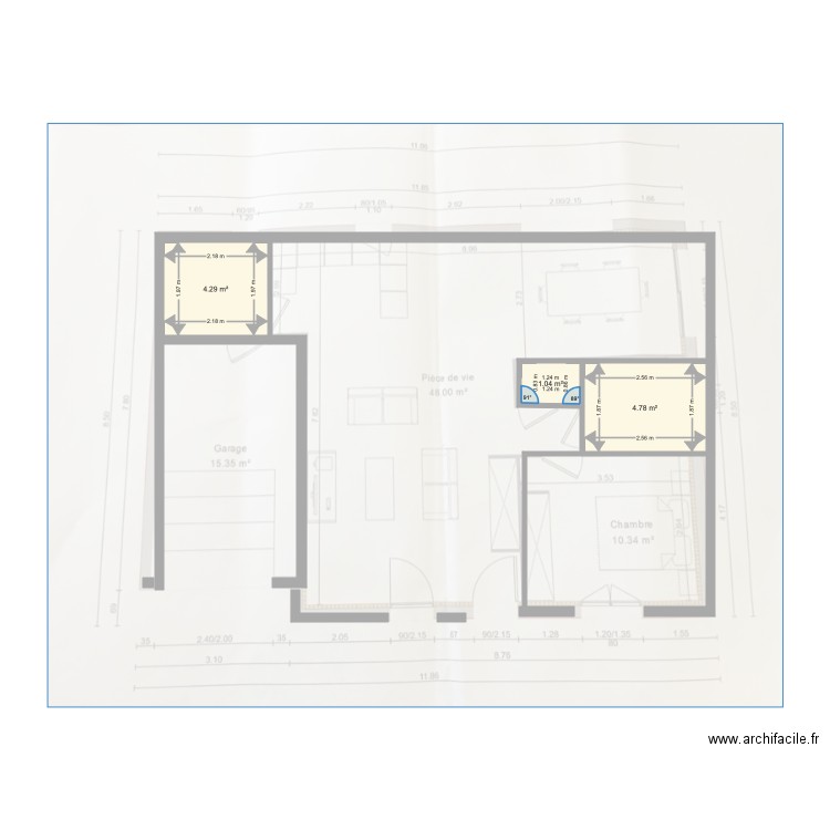 PLAN SUR PHOTO. Plan de 0 pièce et 0 m2