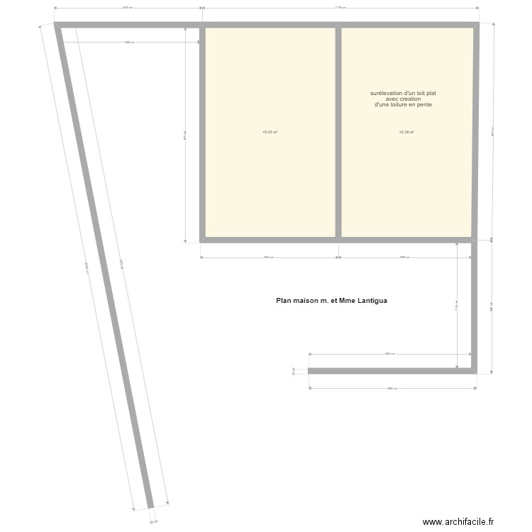 henri. Plan de 2 pièces et 90 m2