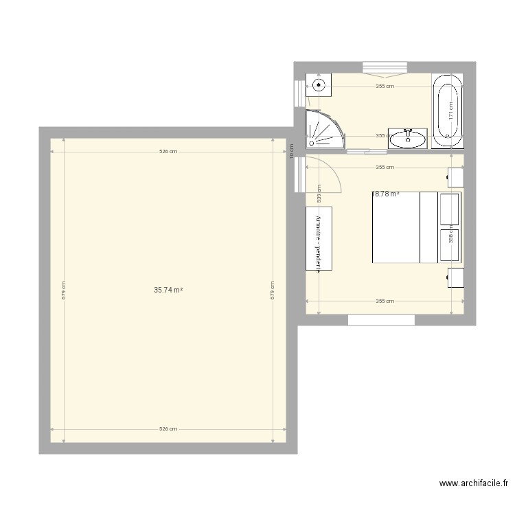 Extension 1. Plan de 0 pièce et 0 m2