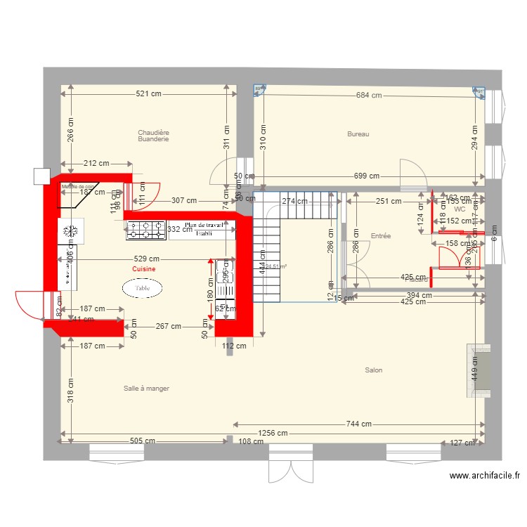 Cuisine. Plan de 0 pièce et 0 m2