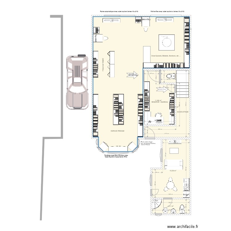 RDC TABAC RDC AMENAGEMENT APRES TVX 4. Plan de 0 pièce et 0 m2