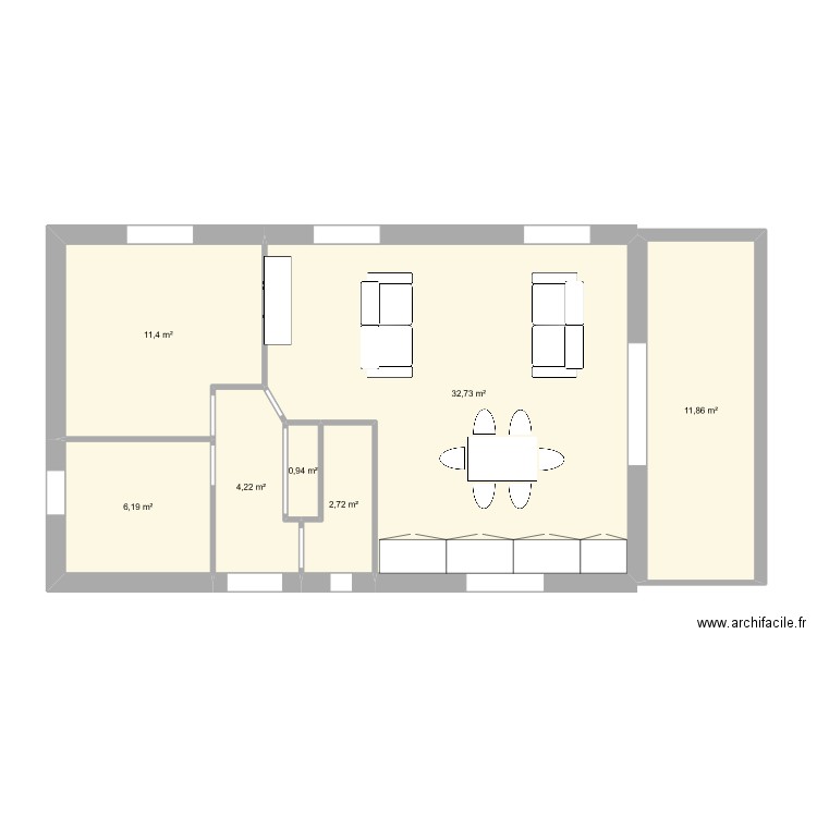 SEYIDO RDC. Plan de 7 pièces et 70 m2