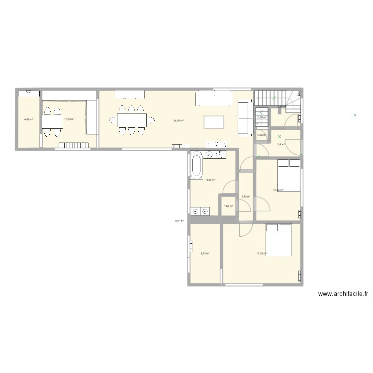 froy mesures-projet 1. Plan de 14 pièces et 108 m2