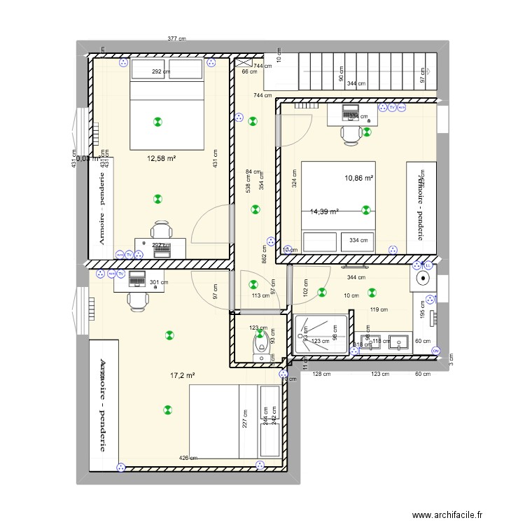corneille 2eme pdf. Plan de 5 pièces et 55 m2