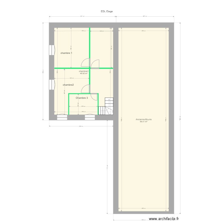 PRADON ST PRIVAT projet étage. Plan de 0 pièce et 0 m2