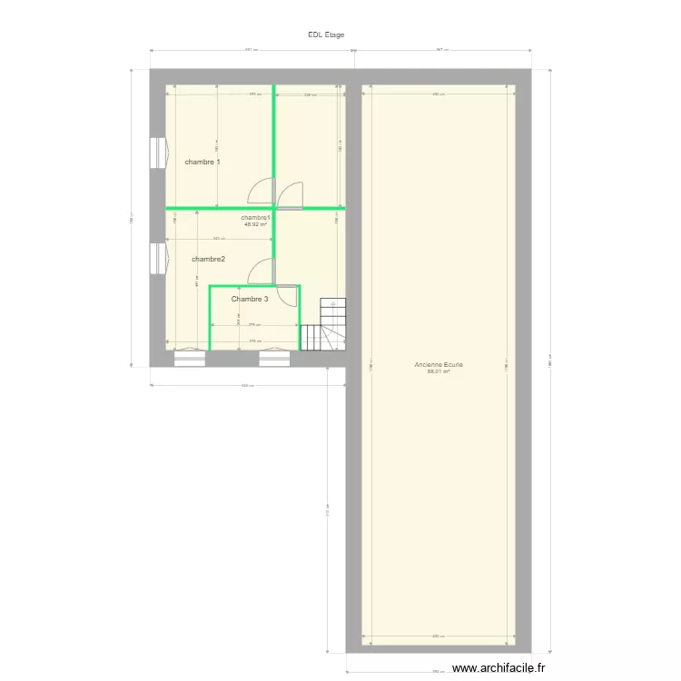 PRADON ST PRIVAT projet &eacute;tage. Plan de 
