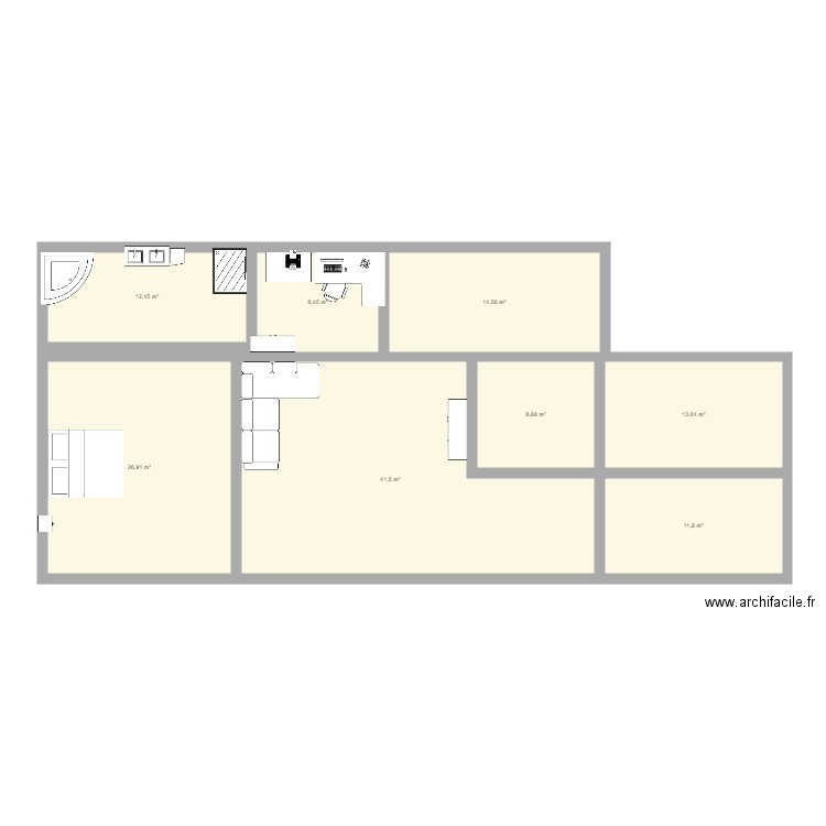  maison 3D 1 de la famile audraille. Plan de 8 pièces et 137 m2