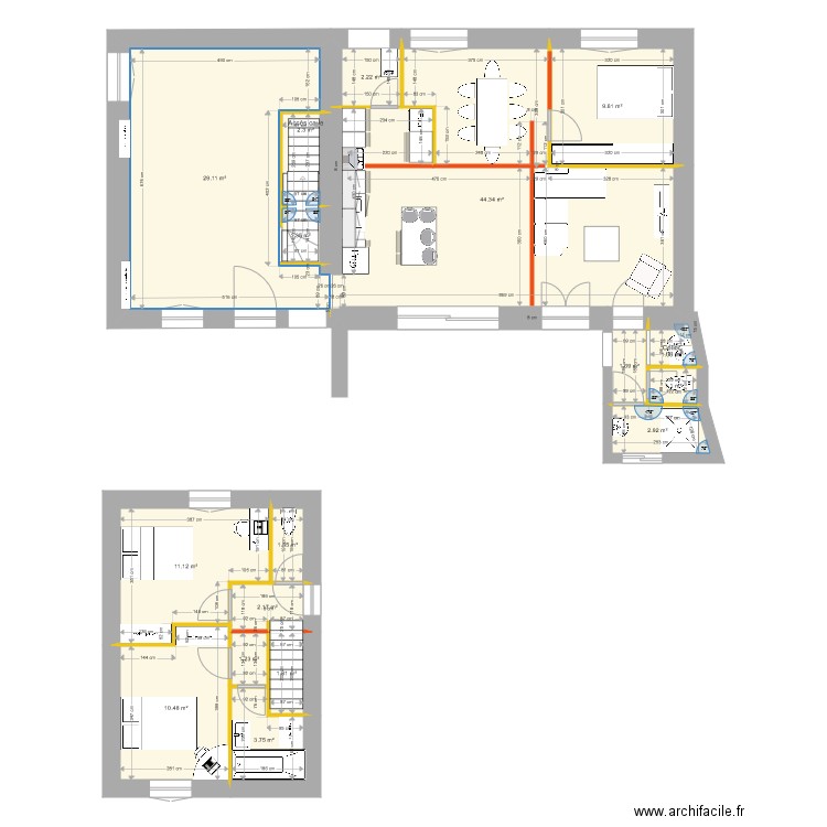 Cuisine vide. Plan de 0 pièce et 0 m2