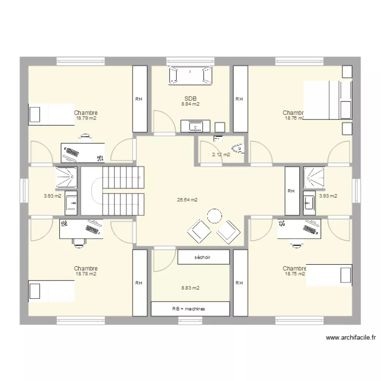 Maison Etage 22 11x14. Plan de 