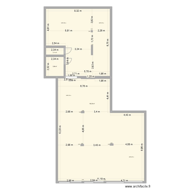 MANOSQUE 7. Plan de 3 pièces et 200 m2