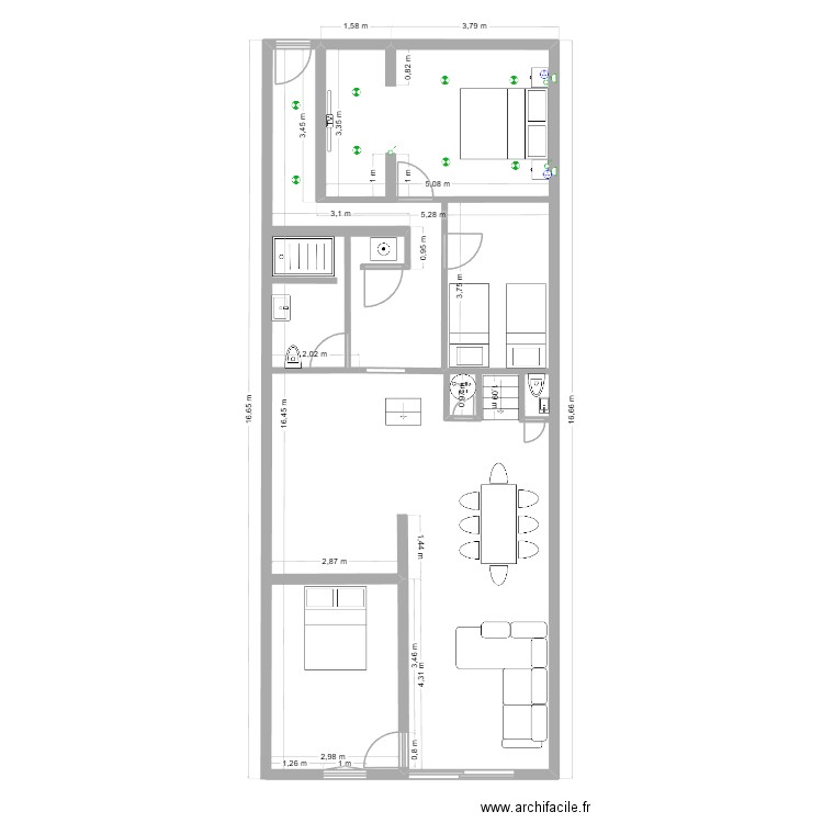 Stains Chambre 1. Plan de 0 pièce et 0 m2