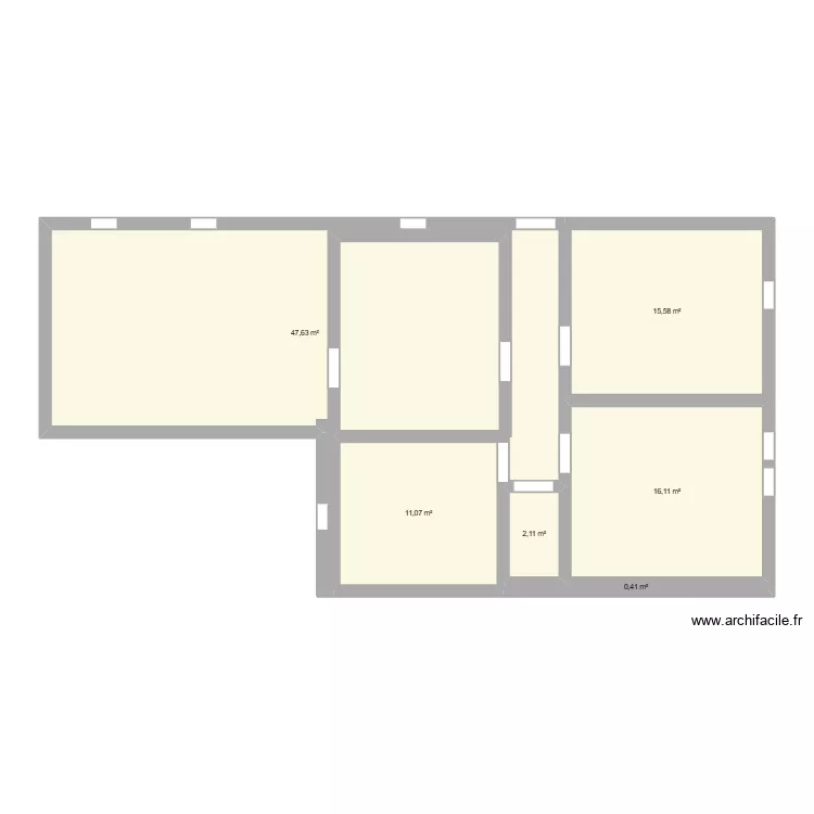 assun niveau 1. Plan de 6 Pièces et 93 m²