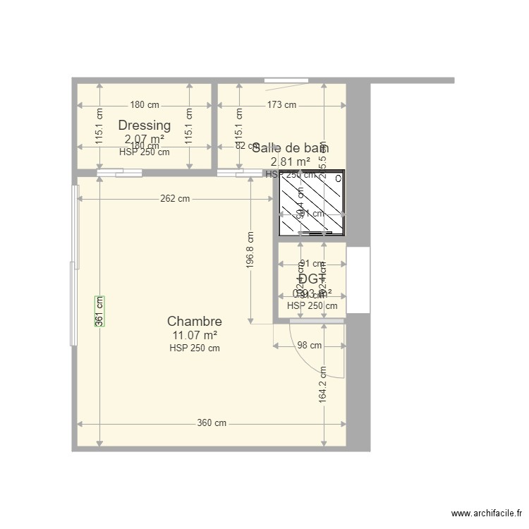 ACR LEON. Plan de 4 pièces et 17 m2