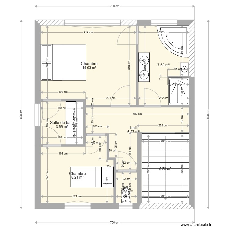 amiens 35 hotoie plan origine 1er étage  projet. Plan de 0 pièce et 0 m2