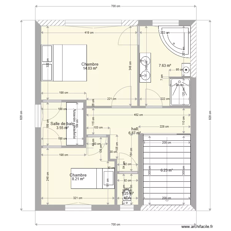 amiens 35 hotoie plan origine 1er &eacute;tage  projet. Plan de 