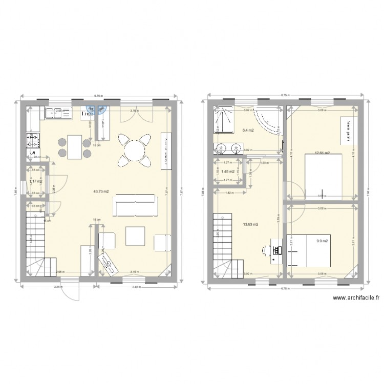 rdc bec. Plan de 0 pièce et 0 m2