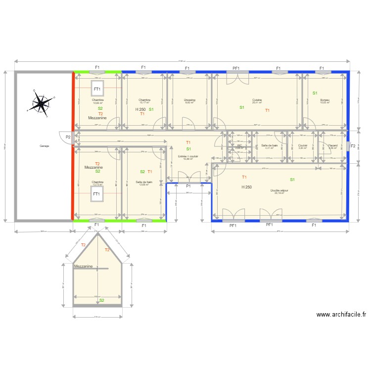 GARNIER. Plan de 15 pièces et 192 m2