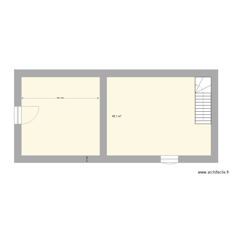 gite étage avant travaux. Plan de 0 pièce et 0 m2