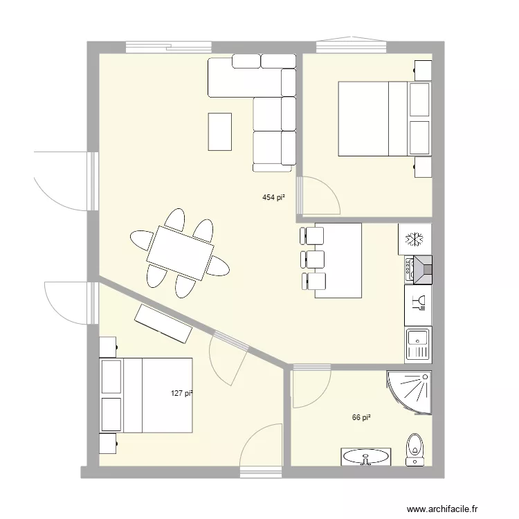 boucherie rdc basic arrierre seul. Plan de 