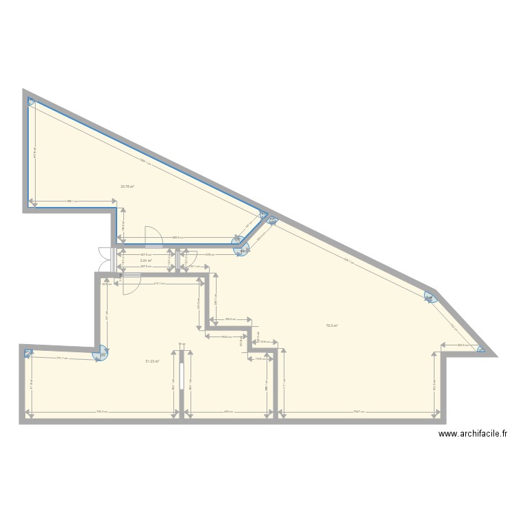 Surface des 3 appartements Barbusse 20181124. Plan de 0 pièce et 0 m2