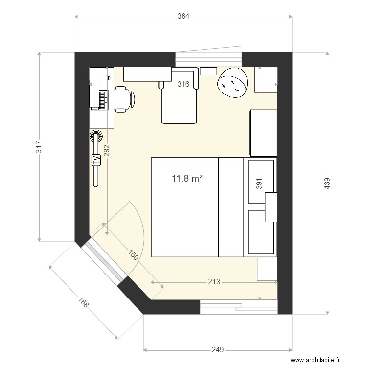 Chambre plan 2 . Plan de 0 pièce et 0 m2