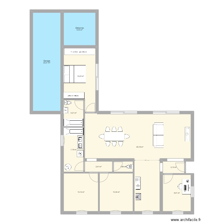Maison V03 - projet 2. Plan de 12 pièces et 141 m2