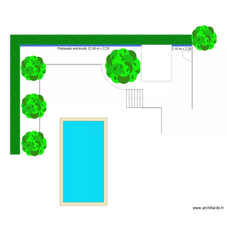 Palissade anti bruits. Plan de 